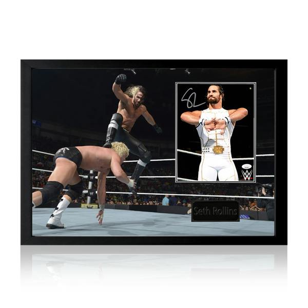 Seth Rollins Signed Image Iconic Frame (JSA)