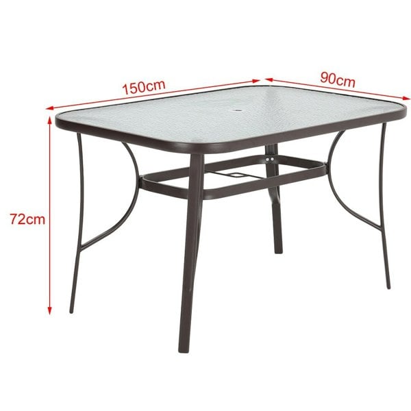 Garden Rectangular Ripple Glass Table and Folding Chairs GARDEN DINING SETS Living and Home