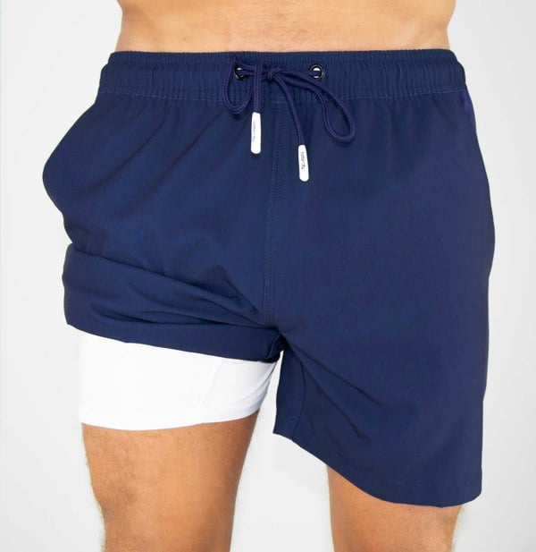 Randy Cow Navy - Swim Shorts with Waterproof Pocket
