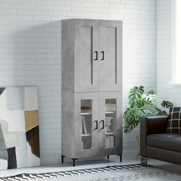 Berkfield Highboard Concrete Grey 69.5x34x180 cm Engineered Wood
