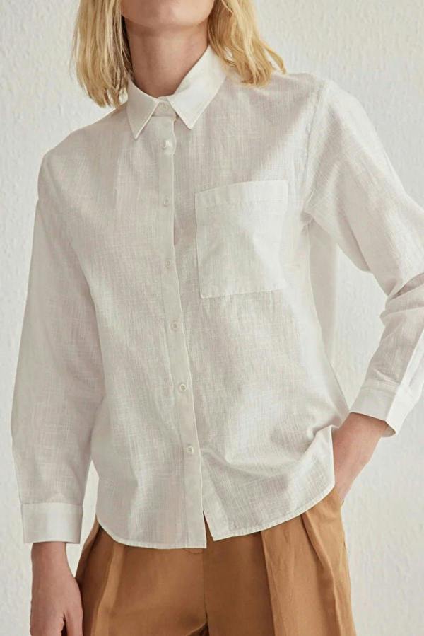 WOVCOR Linen Look Oversized Woven Shirt