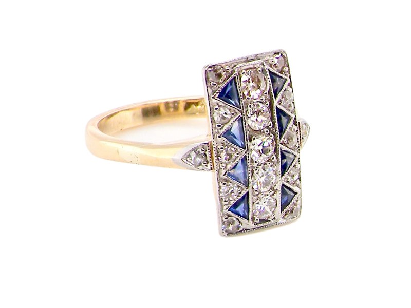 Vintage Tom An Art Deco sapphire and diamond ring