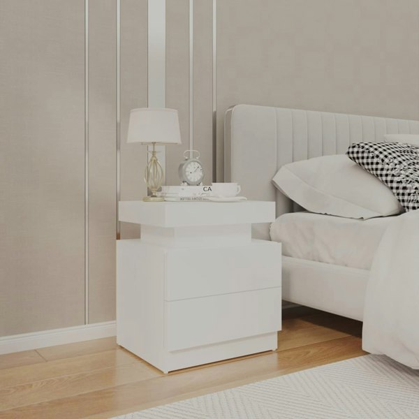 Berkfield Bedside Cabinet White 45x35x52 cm Engineered Wood
