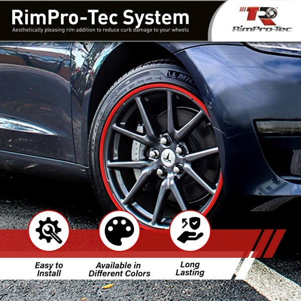 RimPro-Tec Group 4x Red Base's 4x Red Pinstripe's / RimPro-Tec® Wheelbands™ car wheel styling kit