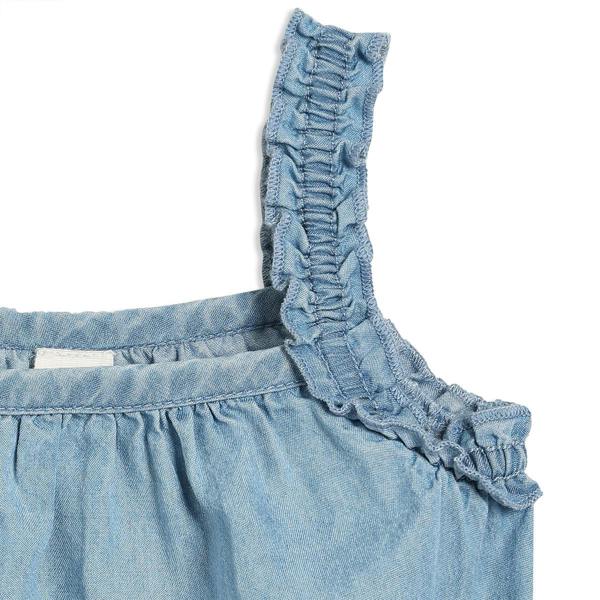 Mini Cuddles Baby Girls Floral Embroidered 2pc Set, Blue