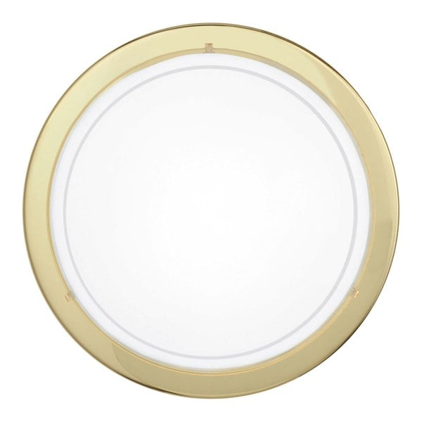 Wall Flush Ceiling Light Brass Shade White Clear Glass Painted Bulb E27 1x60W Loops