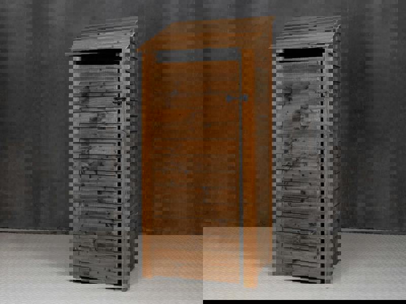 Arbor Garden Solutions Wooden Log Store with Door and Shelf W-79cm, H-126cm or 180cm, D-88cm - Brown Finish