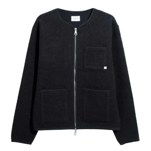 Farah Tucker Wool Blend Collarless Zip Liner
