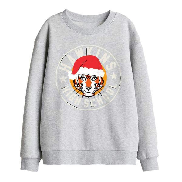 Stranger Things Childrens/Kids Hawkins Badge Christmas Sweatshirt - Athletic Heather - 