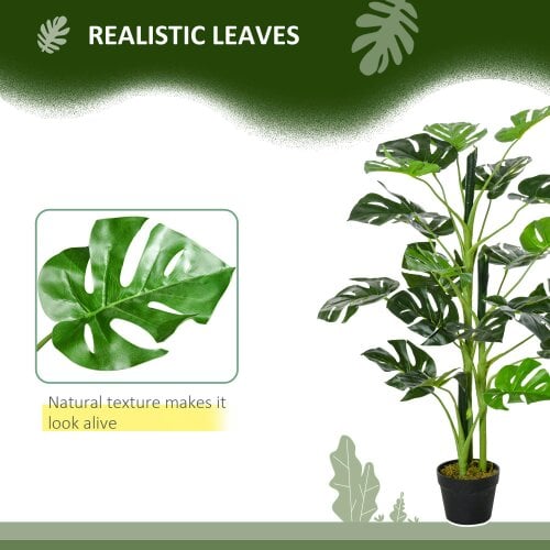 Wyld Haus Nalale Lumo Set Of 2 Artificial Monstera Style Trees With Cheese Leaf Design And Pots