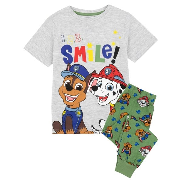 Paw Patrol Boys Smile Pyjama Set - Green/Brown/White