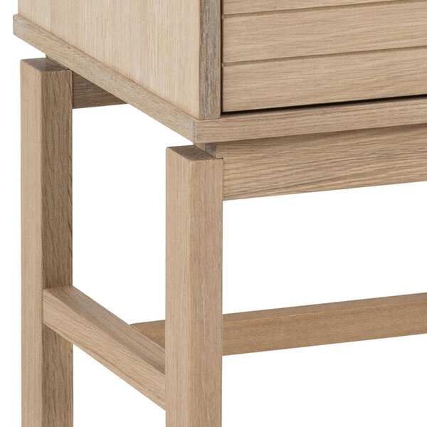 Wyld Haus Nakskov White Oak Wood Panelled Cabinet 2 Doors 4 Shelves