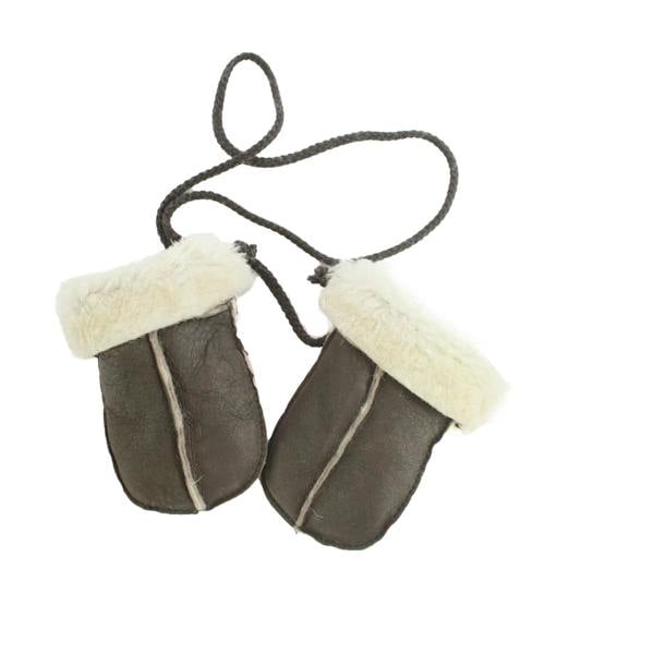 Eastern Counties Leather Childrens/Kids Corded Sheepskin Mittens - Chocolate - 