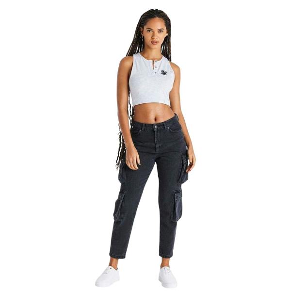 SikSilk Womens/Ladies Slim Crop Top - Grey - 