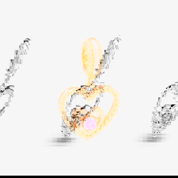 Rosa Lea February Birthstone Heart Dangle Charm AM-2THB004206-Purple