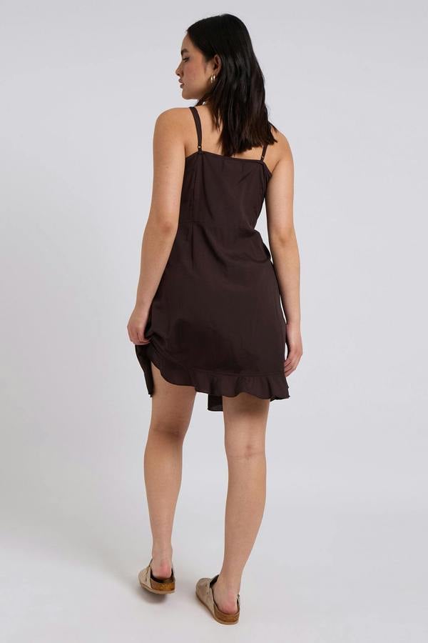 Urban Bliss Brown Cami Woven Frill Tea Dress