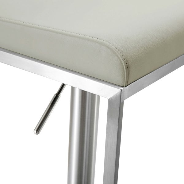 Furniture Edit Amalfi Light Grey Vegan Leather Stool