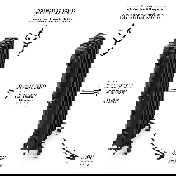 De’Longhi De'Longhi 2kW Oil Filled Radiator Black EU Plug