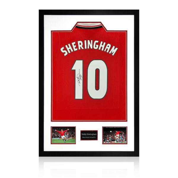 Teddy Sheringham Signed Manchester United Shirt Premium Frame