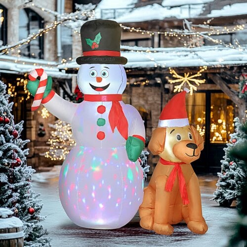 Outsunny 6FT Blow Up Christmas Inflatable Decoration with Built-in LED Light