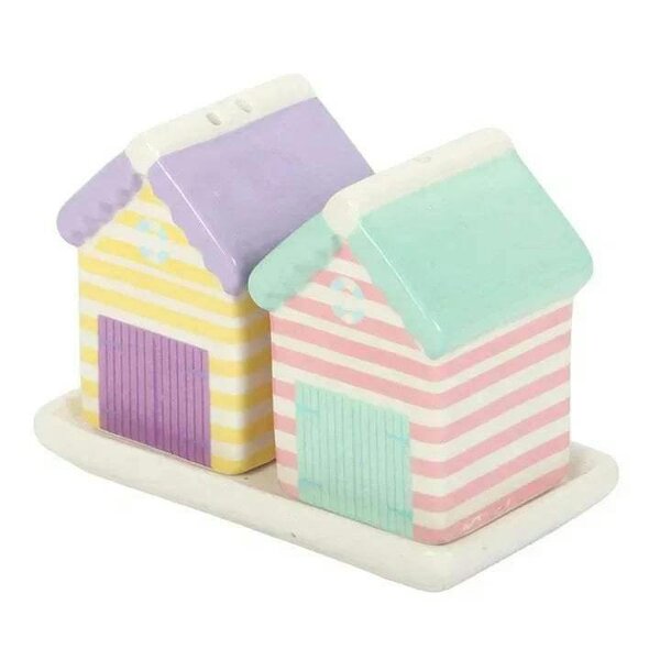 Bobobiy Pastel Beach Hut Salt and Pepper Shakers