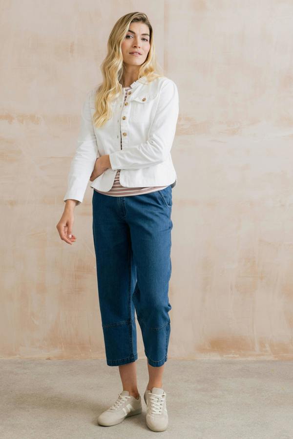 Lily & Me Seren Stretch Cotton Twill Jacket White
