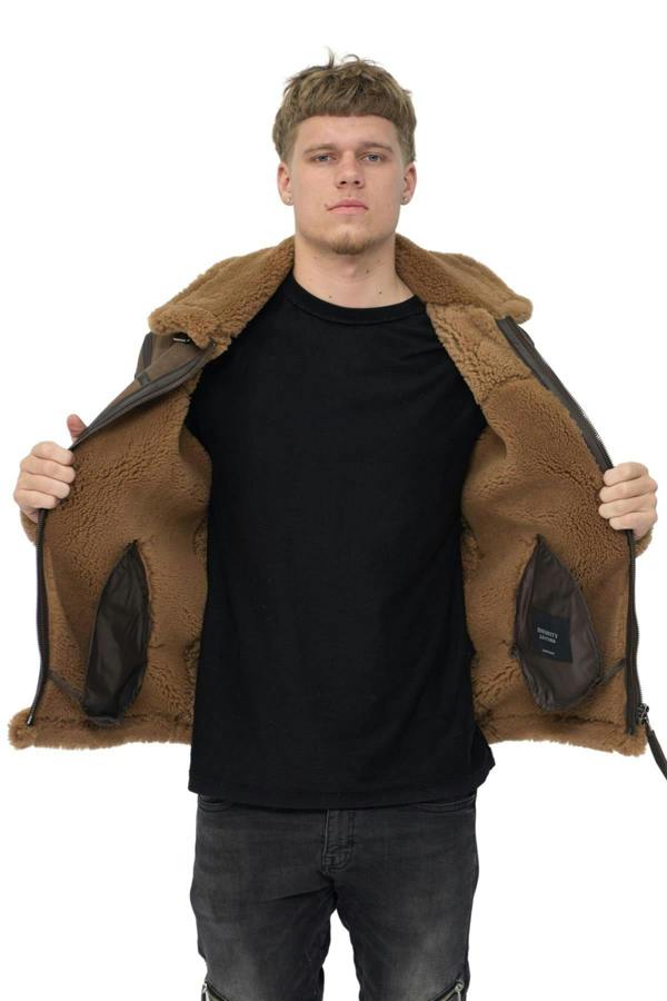 Infinity Leather Mens Antique B3 Sheepskin Flying Jacket-Alameda