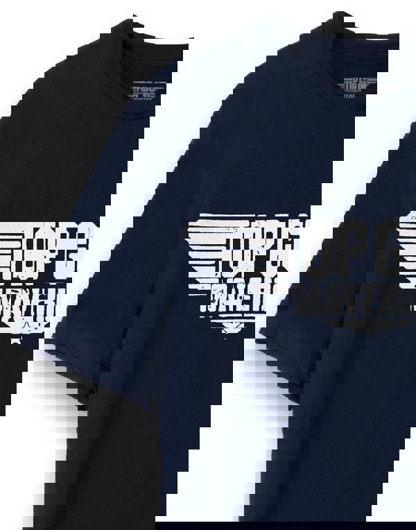 Top Gun: Maverick Mens Blue Movie Logo Short Sleeved T-Shirt