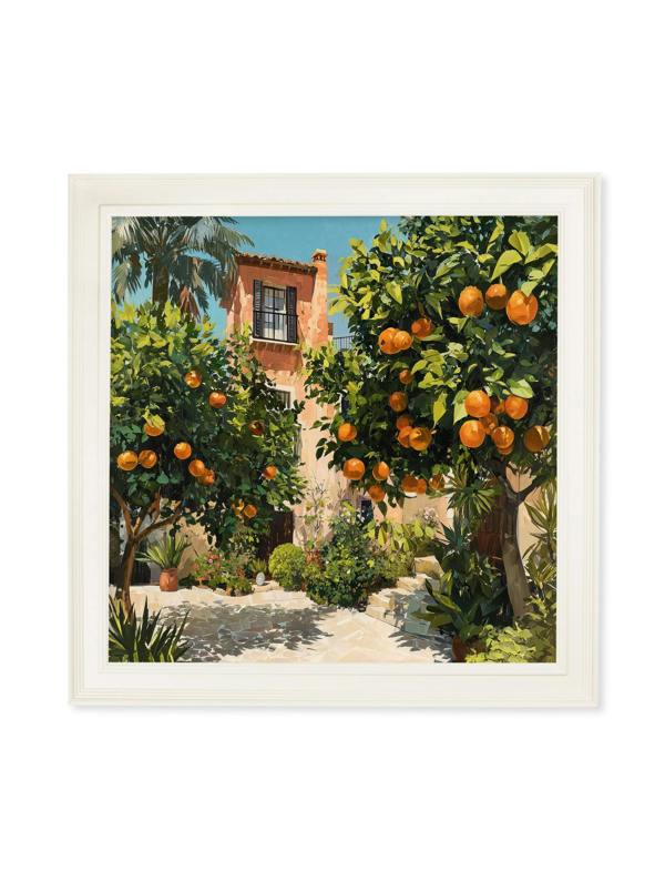 Exceptional Art The Orange Villa - Cream Hurstwood Square Frame
