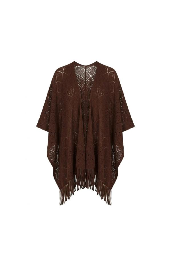James Lakeland Brown Pointelle Knit Kaftan