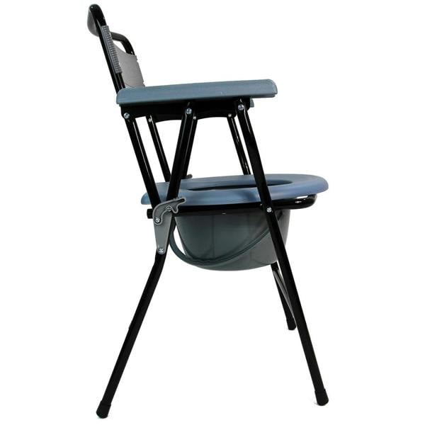Havendro Blue Foldable Steel Commode Chair Portable Toilet with Safety Lock - 9L Bucket