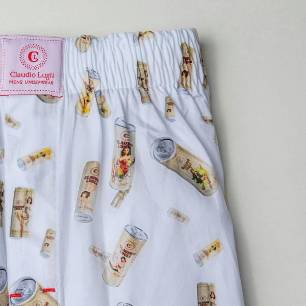 PIN UP CANS COTTON POPLIN PRINT BOXER SHORTS - Premium Men's Patterned Shirt by Claudio Lugli | Bold Design, Tailored Fit, Best Printed Shirts