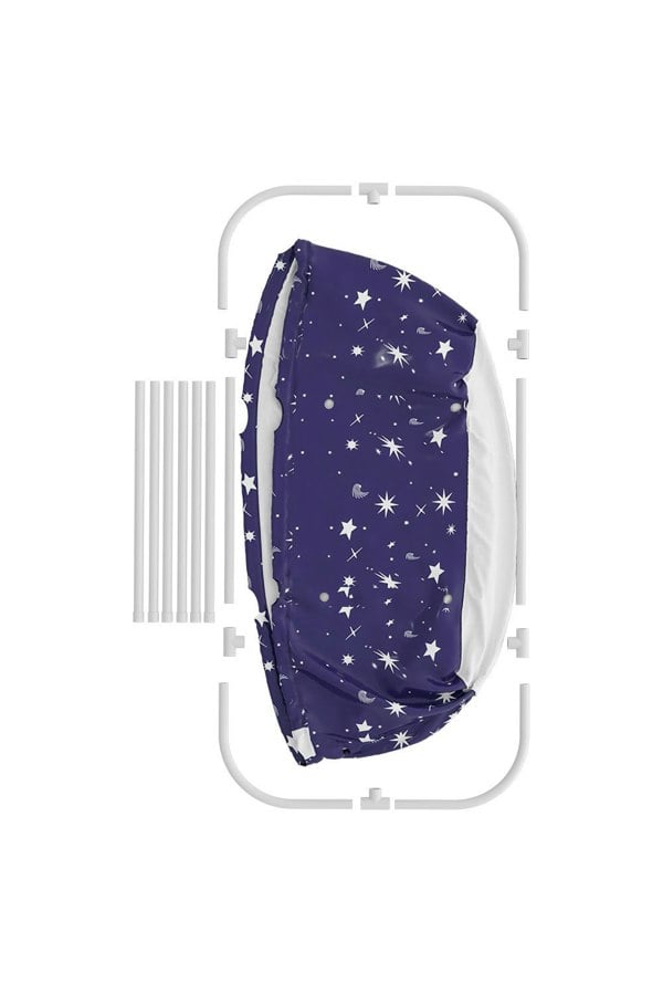 Living and Home Dark Blue Portable Folding Large Portable Folding Bathtub with Cushion 140cm W x 55cm D x 50cm H