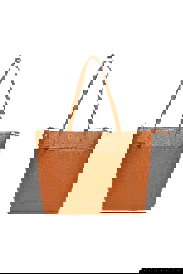 Pluspup Large Tote Shoulder Bag with Zipper Closure and Inner Pockets