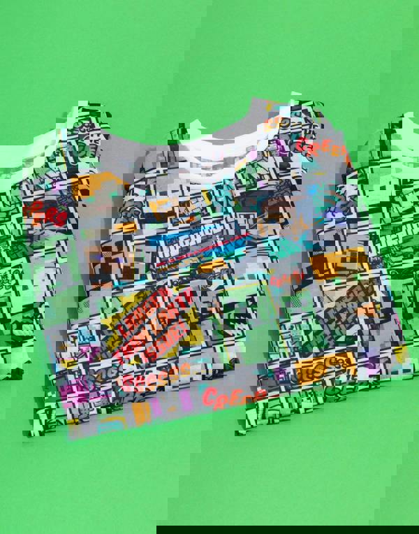 Minecraft Unisex Kids Black Overworld Creeper Character All-Over Print Short Sleeved T-Shirt [dis]