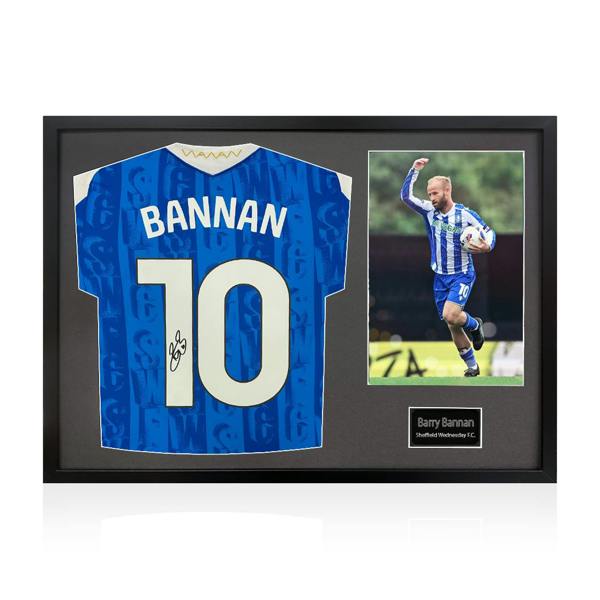 Barry Bannan Signed Sheffield Wednesday 25/26 Shirt Classic Frame w/ Fan Style Numbers