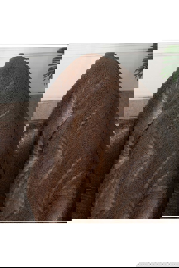 Living and Home Vintage PU Leather Tufted Leisure Armchair with Metal Legs