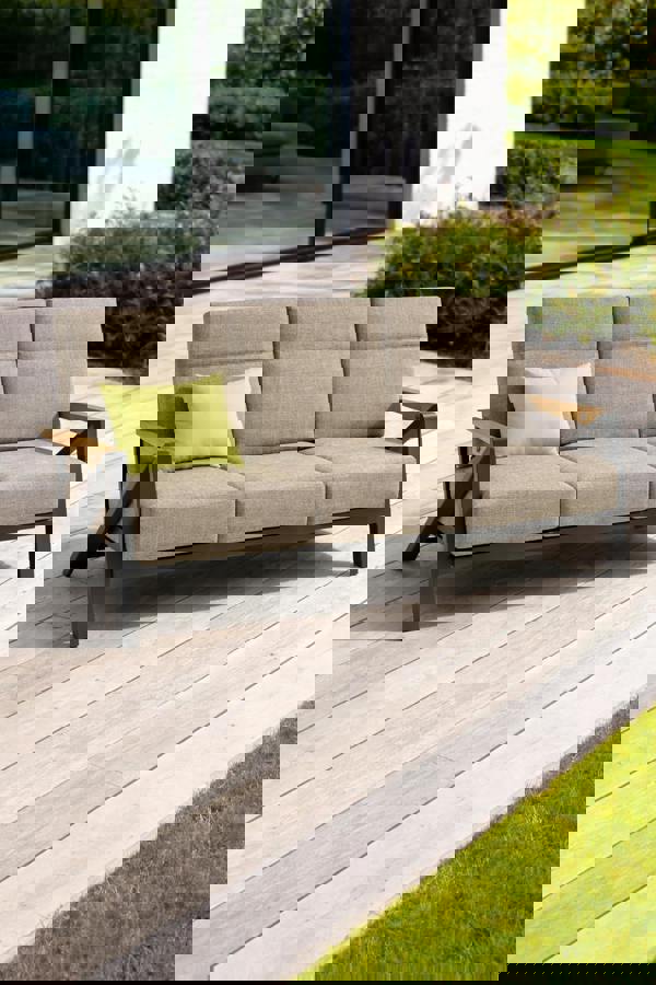 Darwin 7-Seater Corner Dining Set - Aluminium & Teak Garden Furniture The Garden Furniture Shop