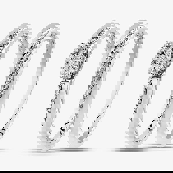 T. H. Baker 9ct White Gold 0.25ct Diamond Cluster Bridal Set TH012595R