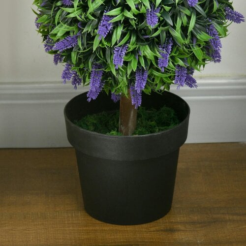 Wyld Haus Lazi Set Of 2 Artificial Lavender Ball Trees In Decorative Pots H8 110cm