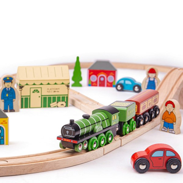 Bigjigs Rail Wooden Flying Scotsman Train Set - 42 Pieces