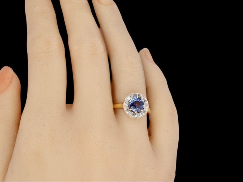 Vintage Tom A vintage Sapphire and Diamond cluster ring