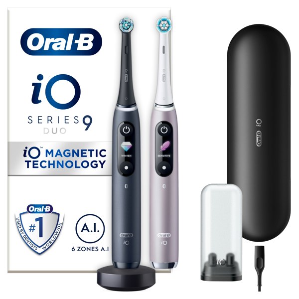 Oral-B iO 9 Electric Toothbrush Designed By Braun - Black & Rose