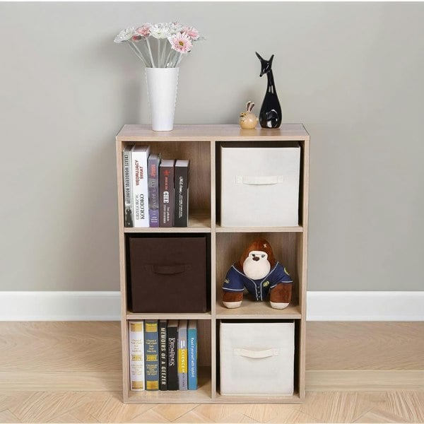 Rafaelo Mobilia 6 Cube Storage Unit Bookcase Oak