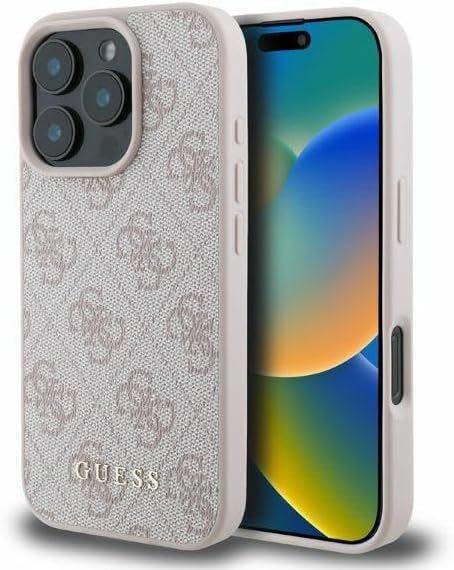 Guess Leather 4G Classic Logo Hardcase with MagSafe for iphone 16 Pro 6.3" Pink - GUHCP16LG4GFPI