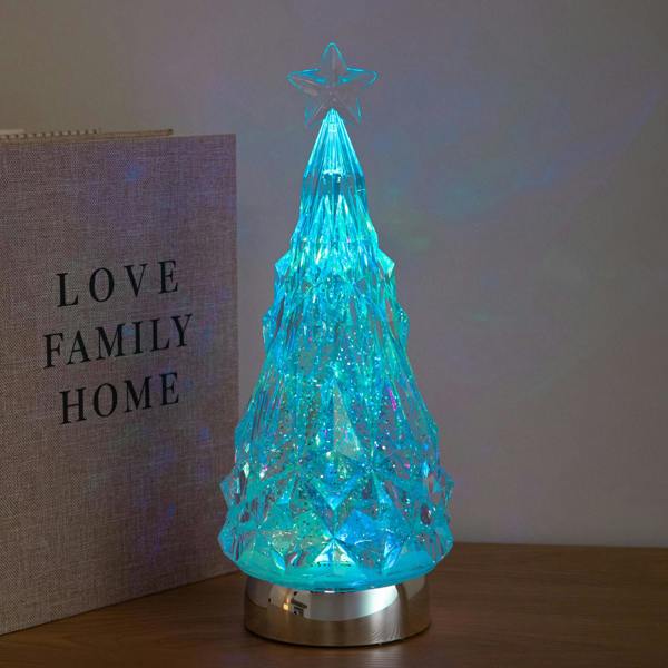 Samuel Alexander 28cm Dual Powered Christmas Tree Water Spinner with Colour Changing LEDs