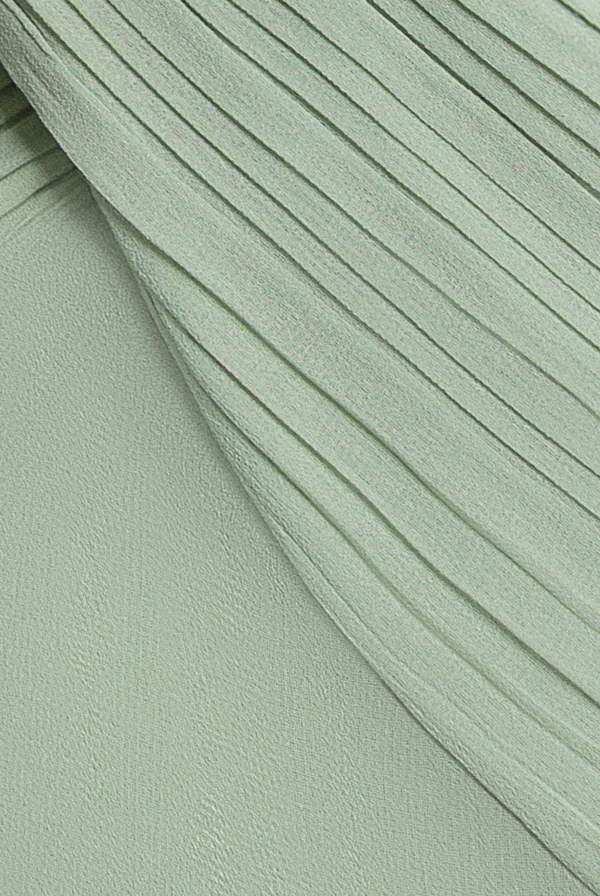 Cross Front Scarf Back Chiffon Mermaid Maxi Dress - Sage Green DR4831