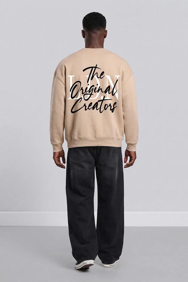 London Attitude Relaxed Fit LDN Original Creators Sweatshirt - Nude