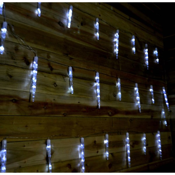 Samuel Alexander 72 LED 6.9m Premier 24 Indoor Outdoor Icicle Shape Christmas Chaser Lights in Cool White