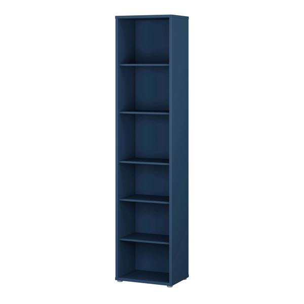 Furniture To Go Alice Springs Tall Narrow Bookcase with 5 Shelves in Night Blue